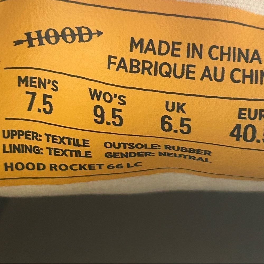 NEW Hood Rocket 66 LC Shoes Lace Up Sneakers Black Size Womens 9.5 Mens 7.5 - Picture 8 of 9